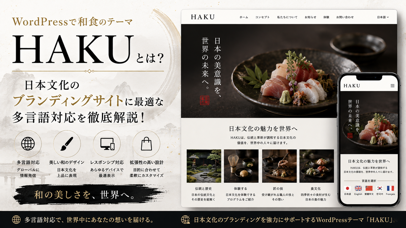 WordPressで和食のテーマ「HAKU」とは？